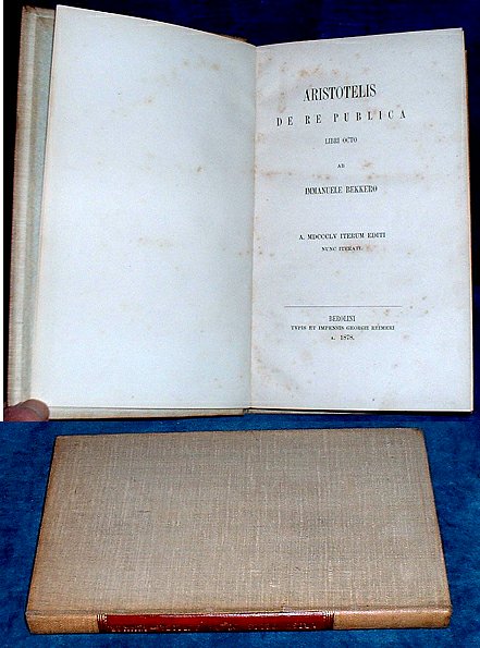 Aristotle - DE RE PUBLICA ed. Bekker 1878