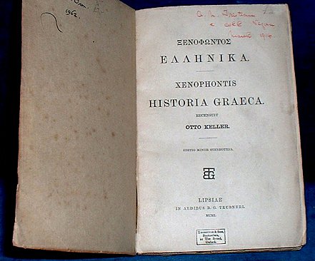 Xenophon - HISTORIA GRAECA Greek text 1901