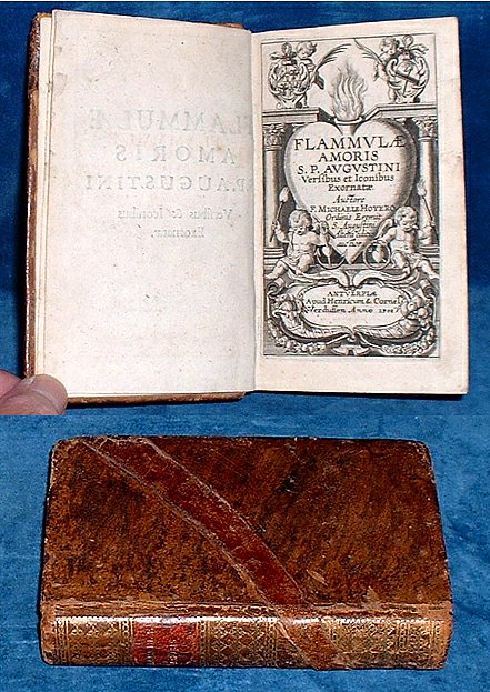 Hoyer - FLAMMULAE AMORIS S.P. AUGUSTINI emblem book 1708