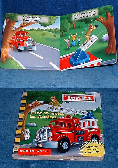 FIRE TRUCKS IN ACTION Tonka - Movable parts on Every Page!