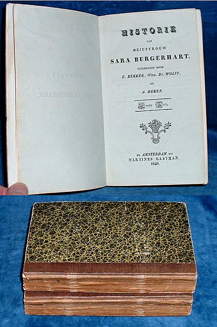 Bekker - HISTORIE VAN MEJUFVROUW SARA BURGERHART 1840
