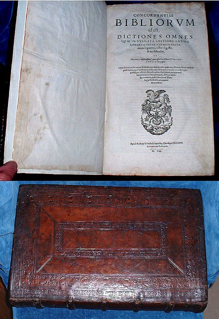 CONCORDANTIAE BIBLIORUM Fankfurt 1600 fine Oxford binding